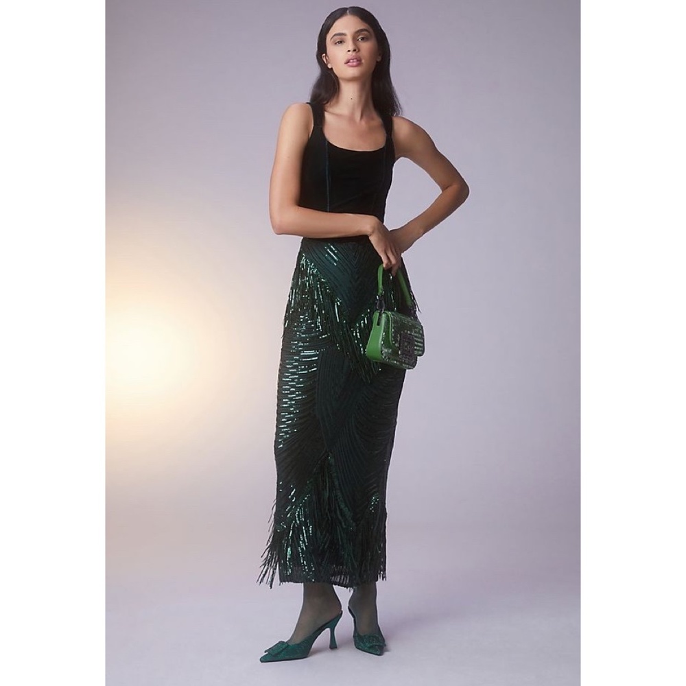 COPY - Eva Franco Anthropologie Slim Sequin Maxi Skirt